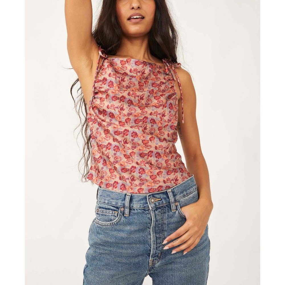 Free People Nights In Printed Cami / Fog Combo